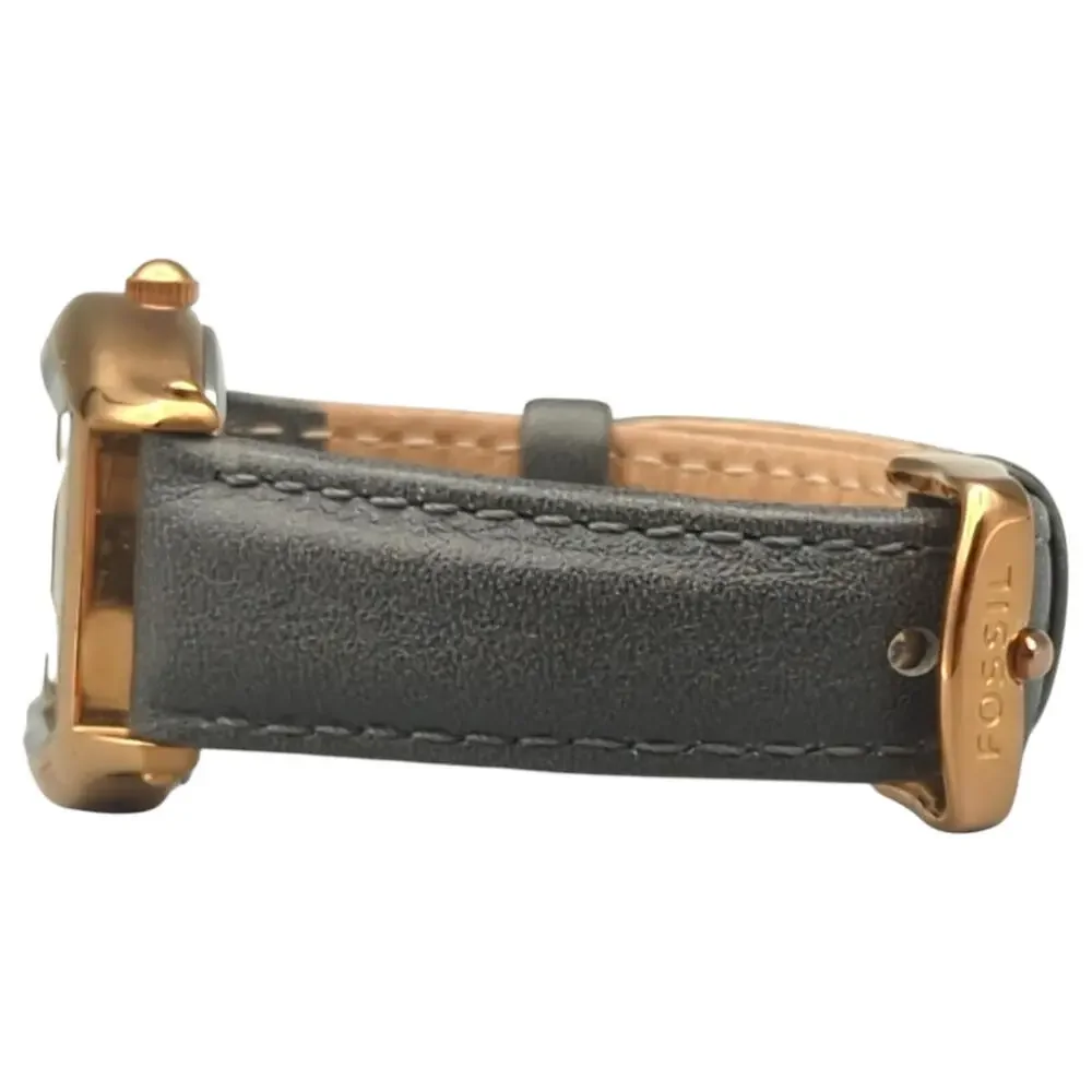 Fossil Women's Watch 28MM Gold Case Gray Dial Ash Gray Leather Strap‎ ES3056